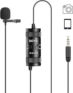 BOYA Microfone de lapela by-M1 Pro II com cancelamento de ruído omnidirecional com porta de monitoramento para criação de conteúdo de transmissão de entrevistas no YouTube Tiktok