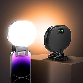 Tobeape Luz de Selfie Portátil Recarregável – 80 LEDs Anel de Luz com 3 Modos e 10 Níveis de Brilho, Bateria 2000mAh, Clipe Universal para Celular iPhone Android, Ideal para TikTok e Vídeos
