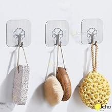 Ganchos Adesivos de Parede, Transparente e Dourado, Acrílico, Alta Fixação, Suporta até 5kg, Kit com 4 Peças, Ideal para Banheiro, Cozinha e Lavanderia