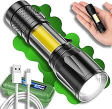 Mini lanterna táticas recarregáveis USB. LED super forte, corpo em alumínio, zoom com longo alcance e estojo para armazenar – Qualidade Premium LNSTORE