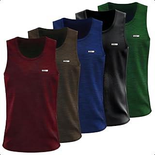 Kit 5 Regatas Dry Fit Masculina Academia Malha Fria Básica Costura Reforçada Logo Minimalista