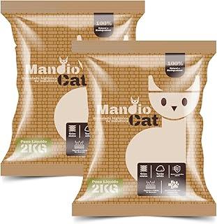Kit 2 Areias Higiênica 2kg Biodegradavel Mandioca para Gatos Mandiocat