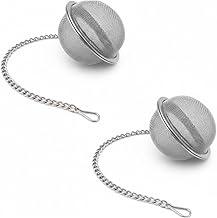 Kit 2 Infusores de Chá em Aço Inox Peneira Esférica com Corrente 5cm Coador Reutilizável para Chá e Ervas Formato Bola