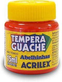 Tinta Guache, 15 ml, Vermelho Fogo, Caixa com 12 Unidades, Acrilex