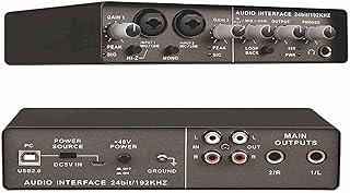interface de audio,Placa de som profissional de muti canals com USB 2.0 de alta velocidade, função de monitor para estúdio/gravação musical/gravação vocal/jogos/Equipamentos para DJ e VJ-Mixers (Q-24)
