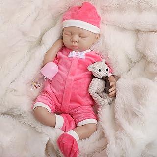 Bebê Reborn de Silicone Sólido Menina Boneca Reborn Suave 48cm com Chupeta Presentes para Meninas (Vermelho)