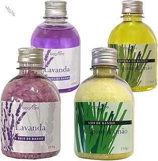 Kit De 2 Sais E 2 Espuma De Banho Banheira De Hidromassagem Lavanda e Capim Limão