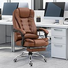 Cadeira De Escritório, Cadeira De Com Apoio Para Os Pés E Encosto Ajustável (Marrom)