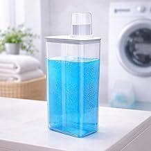 Dispenser 2,6L Branco - Organizador de Cozinha e Lavanderia, Recipiente para Sabão Líquido, Amaciante, Sabão em Pó e Líquido, Tira Manchas