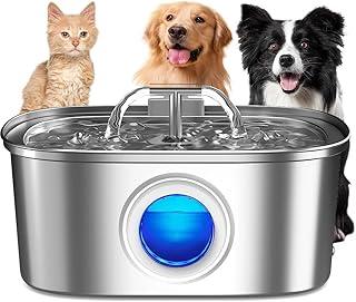 NEWPET Bebedouro Fonte Água 3.2L Filtro Silenciosa Inox Para Gatos Cães Filtragem Automática, Projeto de Fluxo Duplo de água