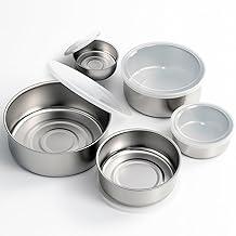 Conjunto 5 Bowl Tigela De Inox 200 a 1300ml Saladeira Vasilha Com Tampa