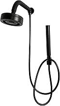 Chuveiro Ducha Redondo Preto Fosco com Chuveirinho e Desviador Articulável Auto Limpante para Aquecedor a Gás ou Solar