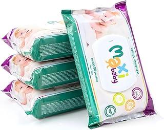 Kit com 4 Toalhas Lenços Umedecidos Hipoalergênico 50un Cada Maxi Baby