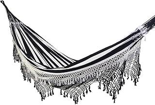 Rede de Dormir e Descanso Duquesa Super Casal Algodão Jaguaruana (Preto e Branco)