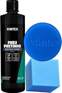 Pneu Pretinho Automotivo Brilho Molhado Moto Carro Aplicador 500ml Vonixx