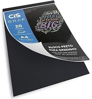 Bloco de Papel Preto 180gr A4 20 Folhas, CIS, 70.0011