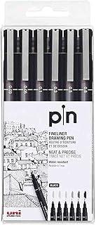 Caneta Técnica, Uni-Ball, Pin, 56.5400, Preta, 6 Unidades