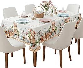 Toalha de Mesa Jantar 6 Lugares Páscoa Estampa Exclusiva Decoração Mesa Posta Com Caimento Acabamento Ultrassônico Toque Macio (Coelho Cenoura)