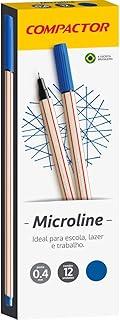Compactor Caneta com Ponta Porosa, Compactor 01546-AZ, Azul, 0.4 mm, Pacote de 12