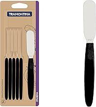 Conjunto De Espátulas Para Manteiga Tramontina Ipanema Com Lâminas Em Aço Inox E Cabos De Polipropileno Preto 6 Peças