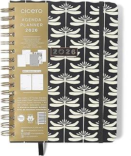 AGENDA PLANNER WIRE-O 2026 LIBELULAS SEMANAL NOTAS C/DIVISORIAS A5 PRETO