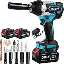 Kit Chave De Impacto Eletrica Parafusadeira 1200N.m 4000 Rpm Chave De Impacto Eletrica Parafusadeira Com 2 4000Mah Baterias Para Autos E Construção