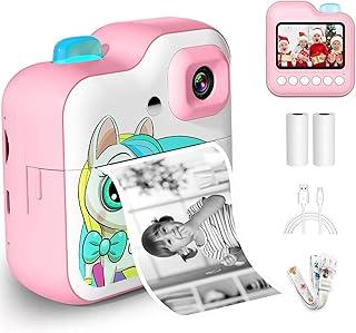 Câmera Fotográfica Infantil, Câmera Digital Infantil que Imprime 20MP 1080P, Tela 2,4", Zoom 6X, Impressão Térmica 200 dpi, Vídeo, Time Lapse, Jogos, Portátil com Papel de Impressão – Rosa