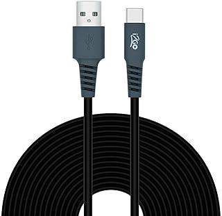 Cabo USB-C I2GO 3m 2,4A PVC Flexível Preto Com Cinza - I2GO Plus