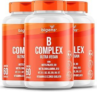 Vitamina do Complexo B, Vegano, Bigens, Kit 3x 60 cápsulas