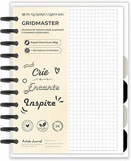 Refil Quadriculado para Caderno Modular Inteligente Achala P, M (A5), G 160 Páginas 90g (Grande ~20 x 27 cm)