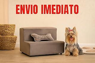 Escada Escadinha Pet 2 Degraus Gato e Cachorro Ideal Sofá, Cama Espumada com Osso incluso- Cinza