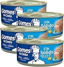 Kit 4 Latas - Atum Sólido em Óleo Gomes da Costa 170g - Peixe Premium Selecionado - Fonte de Proteína e Ômega 3 - Ideal para Famílias Grandes e Estoques