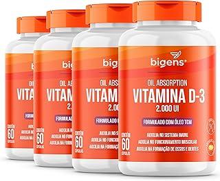 Vitamina D3 2000ui e Óleo Tcm (mct), Biogens, Kit 4x 60 cápsulas Gel