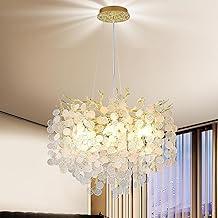 Lustre de teto Cristal com Design de Galhos e Folhas | Luminária Pendente de Teto Luxuosa para Sala de Jantar, Quarto, Sala de Estar e Hall de Entrada (40cm)