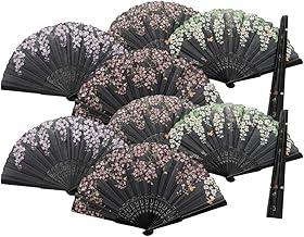 Kit 10 Leques Luxo com decoração floral para Abanar 43x22