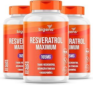 Resveratrol Maximum 165mg, Absorção, Biogens, Kit 3x 30 cápsulas