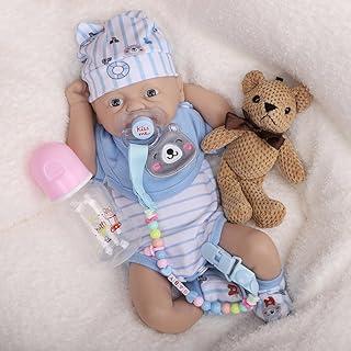 Bebê Reborn Silicone Sólido Suave Boneco Menino 40cm Olhos Azuis (Usa Chupeta Magnética)