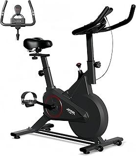 JOYFOX Bicicleta Ergométrica Spinning, Volante de Inércia 8kg, Monitor Digital Cardíaco, Suporta até 100kg, Assento Ajustável, Ideal para Treino em Casa Residencial