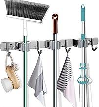 Suporte Vassoura Parede, Mop Raspador Pá Organizador 7 Acessórios, Aço inoxidável 304