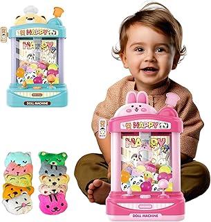 Máquina de Pegar Bichinhos de Pelúcia Infantil Brinquedo com Som e Luz Garra