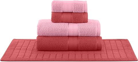 Jogo De Toalha Banho 5 Peças Teka Premium 100% algodão (VERMELHO, COLEÇÃO DUOMO 520 G/M²)