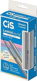 Marcador de Texto Lumini Pastel, CIS, Cinza Claro, Caixa com 12 unidades