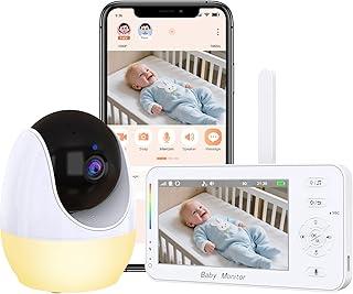 Babá Eletrônica com Tela 4.3" e WiFi, Câmera HD 1080P, Visão Noturna Infravermelha, Monitor LCD Digital, Bateria 3500mAh, Intercomunicador Bidirecional, 110-220V