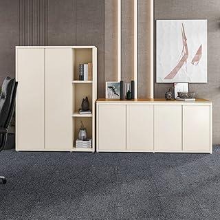 VIA NOSSA - Conjunto de Escritório 2 Peças Armário Livreiro e Balcão Oslo Cor:off white e Cedro