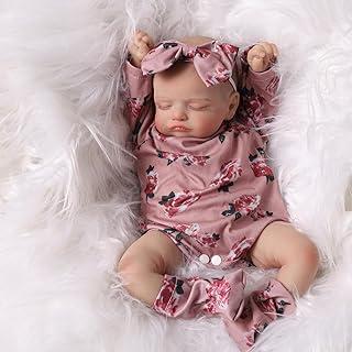 Bebê Reborn Menina Boneca de Silicone Realista 48cm Pode Tomar Banho (Menina Dormindo)