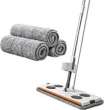 Esfregão Grande, Rodo Grande, Mop Mágico Limpeza, 360 Graus, Limpeza Fácil, 4 Panos de Microfibra