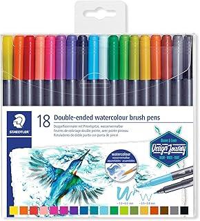 Caneta Aquarelável Ponta Dupla, Staedtler, Marsgraphic Duo, 3001 TB18 02, 18 Cores