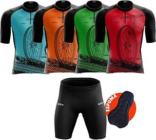 Conjunto de Ciclismo Masculino Camisa e Bermuda Acolchoada