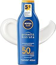 NIVEA SUN Protetor Solar Protect & Hidrata FPS 50 400ml - Com toque seco, rápida absorção e resistente à água, esse protetor solar oferece altíssima proteção ao sol e promove hidratação à pele