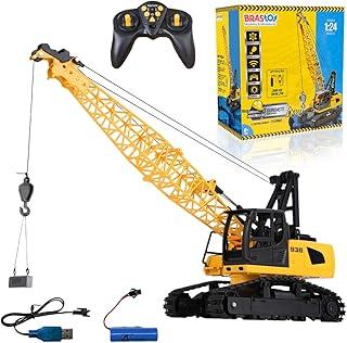 Guindaste Caminhão de Construção de Controle Remoto 1:24 Com Torre Giratória Brinquedos Infantil